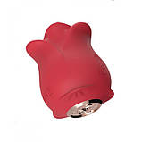 Кліторальний стимулятор, вібромасажер для клітора Rose Romance Blow Stripe Red 10 функцій, фото 4