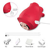 Кліторальний стимулятор, вібромасажер для клітора Rose Romance Blow Stripe Red 10 функцій, фото 5