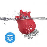 Кліторальний стимулятор, вібромасажер для клітора Rose Romance Blow Stripe Red 10 функцій, фото 7