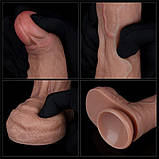 Ділдо, імітатор пеніса Lovetoy Dual Layered Silicone Cock 8.5 дюймів з венами, фото 10