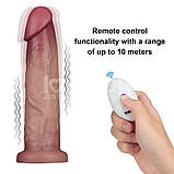Самотик для жінок з вібрацією, вібро імітатор пеніса Lovetoy Sliding Skin Pro II 9 дюймів, фото 5