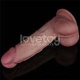 Вібро імітатор члена, фалос з вібрацією Sliding Skin Pro II Lovetoy 8.0 Dual Layer Silicone, фото 7