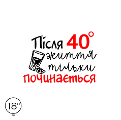 Наліпка на кулю 18" - Життя тільки починається