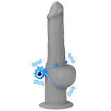 Вібраційне кільце, насадка на пеніс Lumino Play Lovetoy синє світіння TPE, фото 5