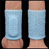 Ерекційне кільце, вібраційне кільце для пеніса Lovetoy Vibrating Drip Knights Ring Blue, водонепроникний, фото 9