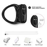 Ерекційне кільце, вібро кільце для члена Love Distance Triple Fun Ring Black силікон, фото 4