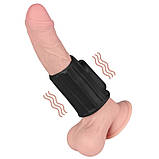 Ерекційне кільце, вібраційне кільце для члена Lovetoy Vibrating Ridge Knights Ring Black, водонепроникний TPE, фото 8