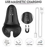 Вібраційне кільце для члена, насадка на пеніс Jungle з тримачем для кульок, 10 режимів вібрації, фото 5