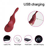 Вібратор клітора, стимулятор кліторальний Take Over-The Violin Red 9 режимів вібрації, фото 5