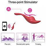 Вібратор клітора, стимулятор кліторальний Take Over-The Violin Red 9 режимів вібрації, фото 6