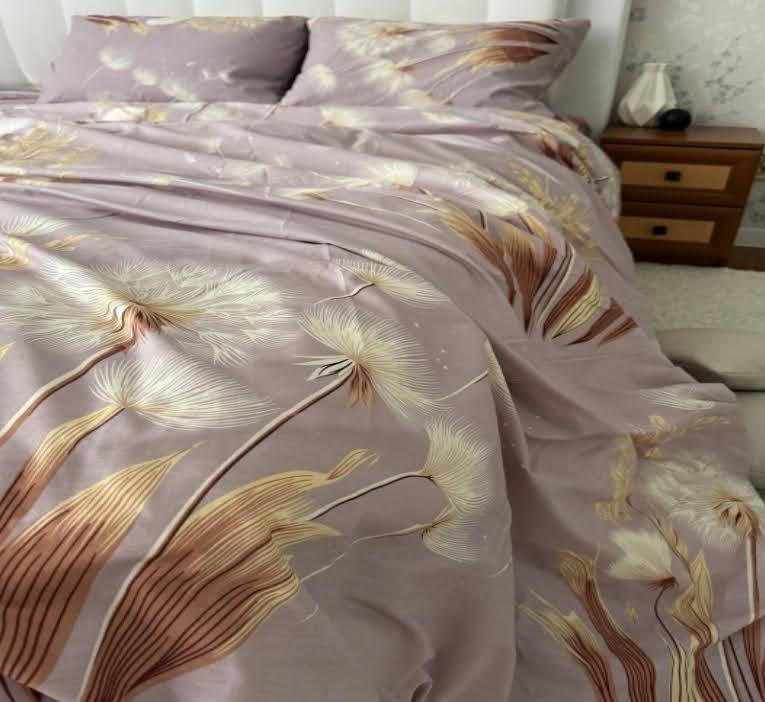 Сімейний комплект постільна білизна бязь «Віола» з двома підковдрами, фото 1