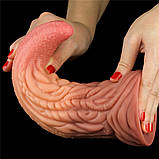 Фістинг фалоїмітатор, анальний фіксатор Lovetoy Dual Layered Silicone 25 см, фото 5