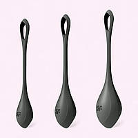 Набір йоні намистин Satisfyer Yoni Power 2 Black, діаметр 2-2,5-3см, маса 22-44-73 г