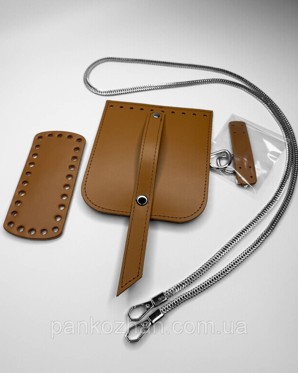 Набір шкіряної фурнітури для МК Mini Bag, згущене молоко, натуральна шкіра, фото 1