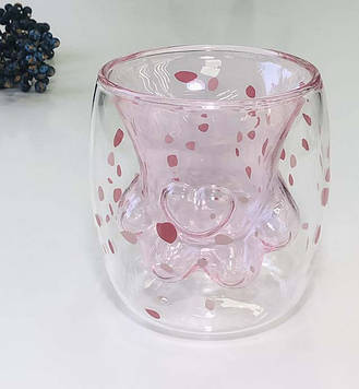 Піала подв скло “Рожева лапка» 250 мл, DG2454CT, 36шт/ящ