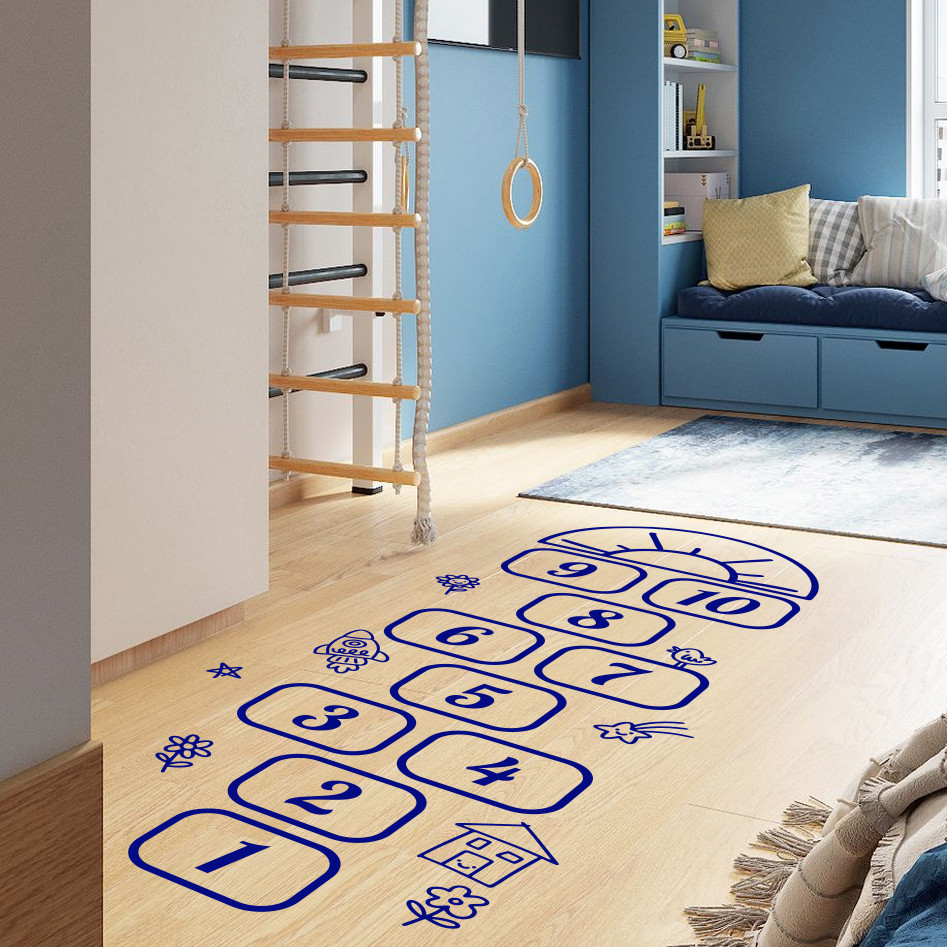 Вінілова наклейка на підлогу Класики цифри стрибати дитяча гра самоклейка 600х2000 мм матова