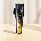Акумуляторний триммер для волосся + 8 насадок, 9000 об/хв, 2500 mAh, V-195, Золотий / Машинка для стрижки, фото 7