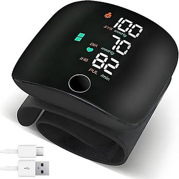 Автоматичний тонометр на зап'ястя від акумулятора + кейс / Цифровий тонометр для вимірювання тиску