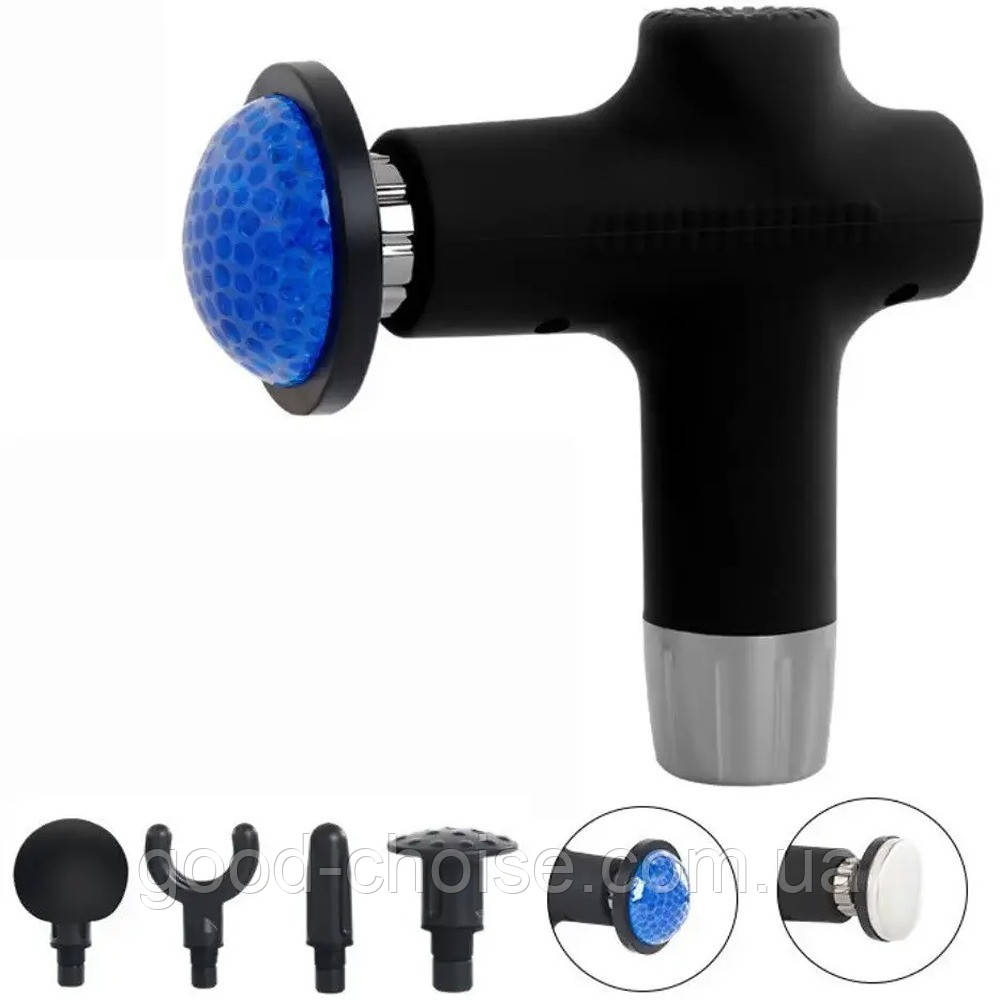 Перкусійний масажер з 6 насадками, 25Вт, 5 режимів, JY 711 plus / Масажер для тіла / Ручний масажер, фото 1