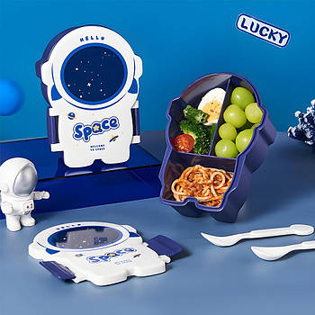 Ланч-бокс зі столовими приладами "Космонавт" / Ланч бокс / Контейнер для їжі / Судок для їжі