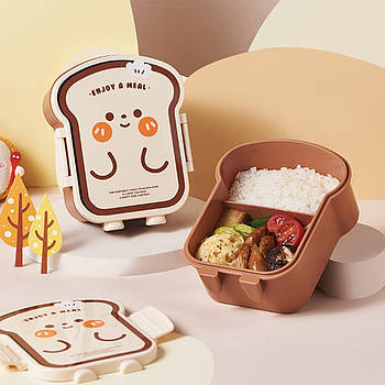 Ланч-бокс зі столовими приладами "Тостер" / Судок для їжі / Контейнер для їжі / Ланч бокс