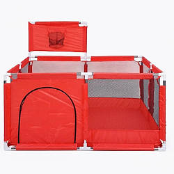 Дитячий манеж із кільцем та м'ячиками, Червоний / Манеж-ігровий майданчик / Інтерактивний манеж для дітей