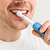 Портативна бездротова зубна щітка + 2 насадки, HL198A, Блакитний / Ротаційна щітка для чищення зубів, фото 2