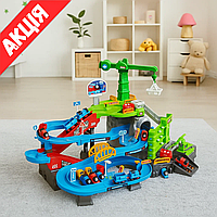Іграшковий трек з машинками Т 911 А Паркінг будівельний Дитячий розвиваючий автотрек Парковка гараж для дітей