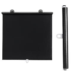 Сонцезахисна рулонна штора на вікно 125х50см, чорна / Сонцезахисна шторка для авто / Шторка від сонця