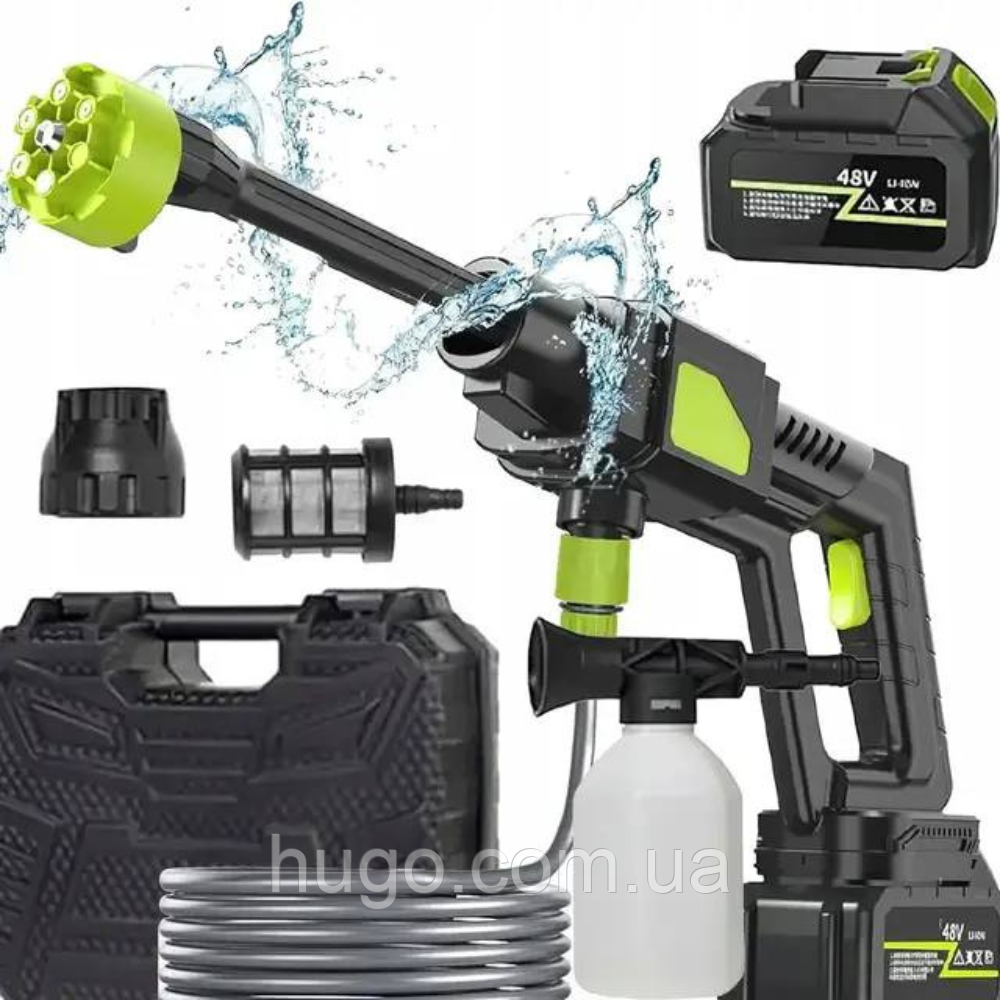 Бездротова мийка високого тиску 48V, MDHL 8100 / Міні мийка для авто / Пістолет для миття авто, фото 1