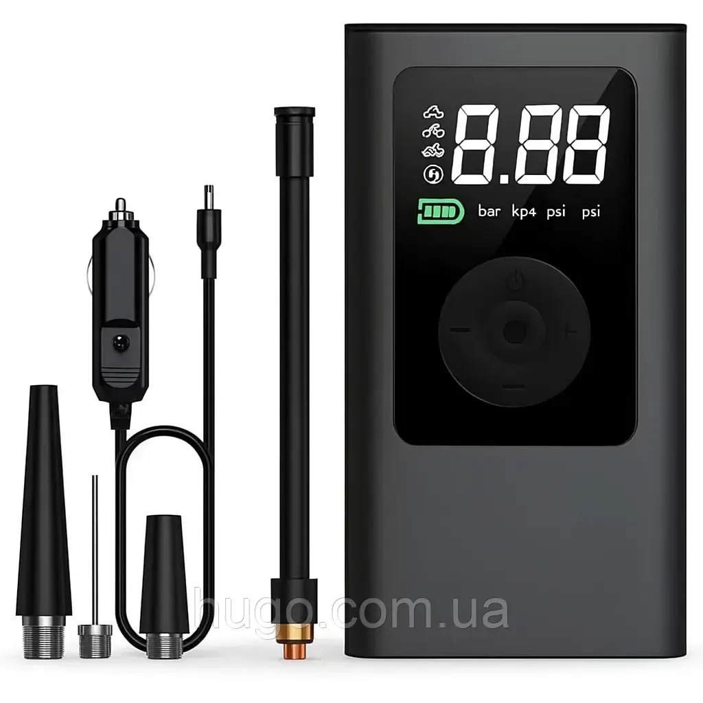 Автокомпресор з ліхтариком 10 Бар LLZ-669 / Автокомпресор для підкачування шин, фото 1