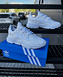Чоловічі кросівки Adidas Ozweego White Адас Озвіго білі шкіряні