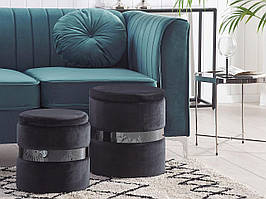 Комплект із 2 пуфів DORIS з вбудованою шухлядою для зберігання