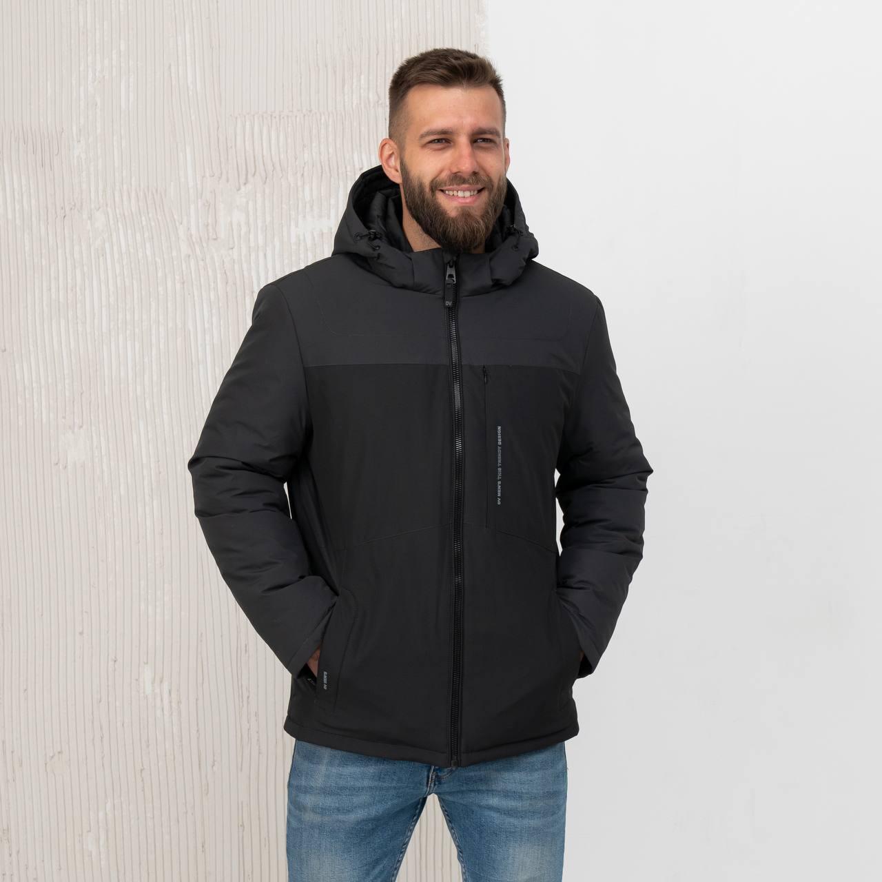 Чоловічі зимові куртки великого розміру 50-64 графіт, фото 1