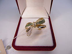 Золоте жіноче кільце "Бантик". Розмір 18,5