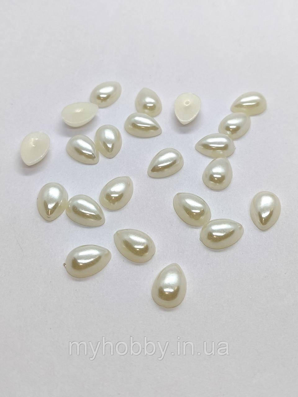 Напівнамистини Крапля 8*12мм Айворі +-25шт, фото 1