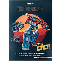 Картон кольоровий двосторонній А4 10арк., 10 кольорів Kite Transformers