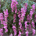 Ліцинія ампельна силіконова гілка 85 см потрійна на 12 шт., фото 3