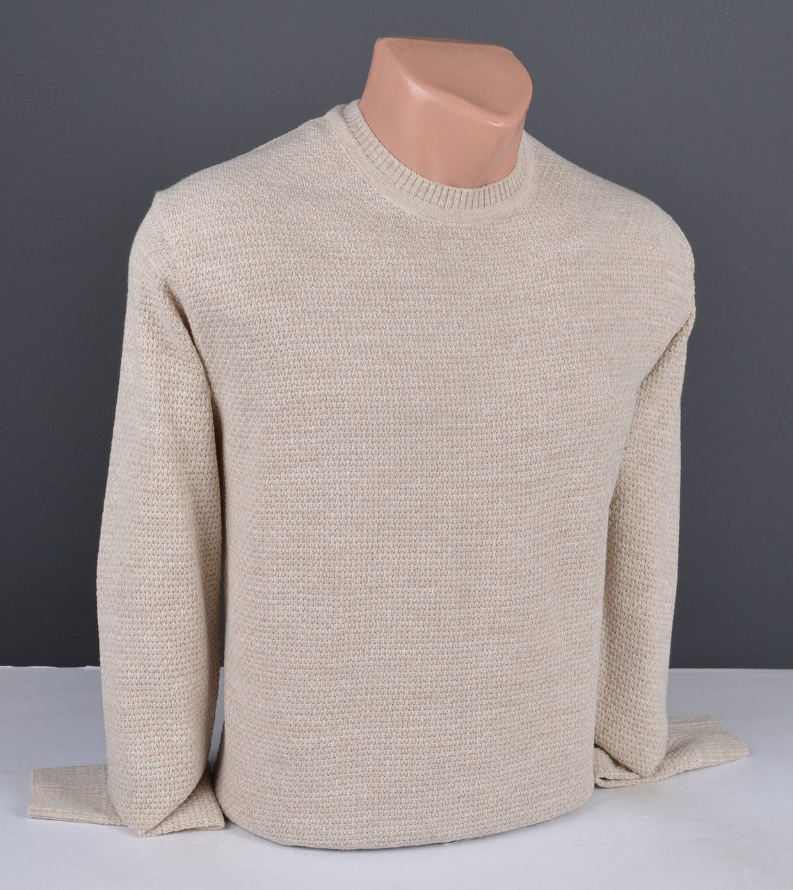 Чоловічий тонкий джемпер | Чоловічий светр бежевий Туреччина 3117, фото 1