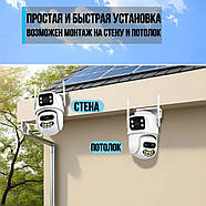 Поворотна камера відеоспостереження WiFi 9Мп з 3 об'єктивами та збільшенням х8 ICSEE, фото 10