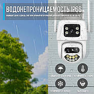 Поворотна камера відеоспостереження WiFi 9Мп з 3 об'єктивами та збільшенням х8 ICSEE, фото 9