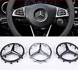 Емблема керма Mercedes-Benz хром 58 мм пластик (на товстих напрямних), фото 3