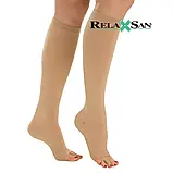 Компресійні гольфи від варикозу RELAXSAN МEDICALE CLASSIC 2 клас компресії відкритий носок (мисок) для женщ, фото 6