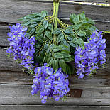 Штучна гліцинія гілка ампельна бузкова світла 80 см за 12 шт, фото 5