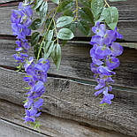 Штучна гліцинія гілка ампельна бузкова світла 80 см за 12 шт, фото 4