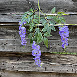 Штучна гліцинія гілка ампельна бузкова світла 80 см за 12 шт, фото 3
