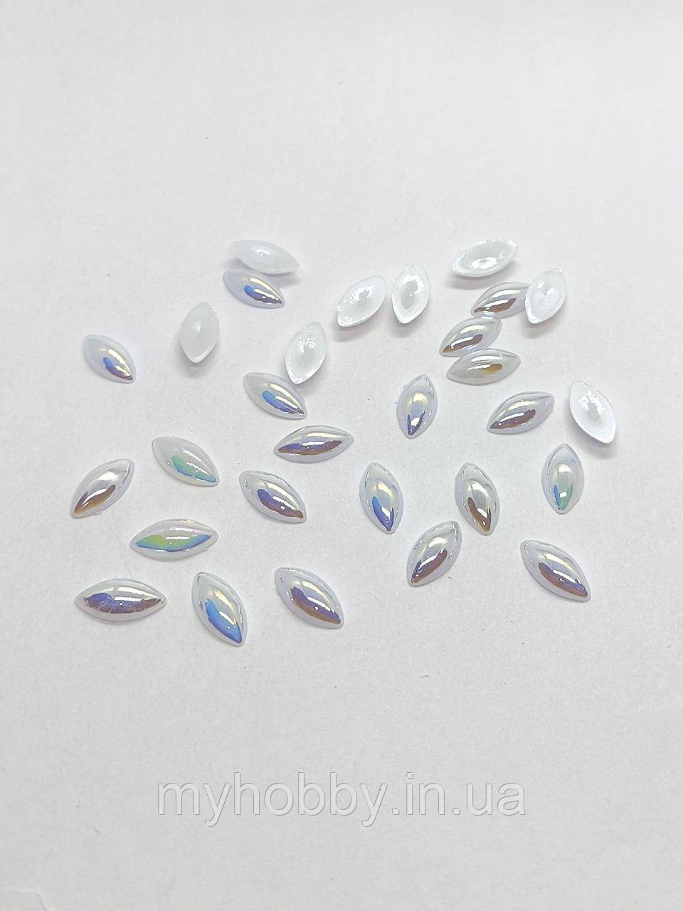Напівнамистини Рис 6*12мм Білі АВ +-50шт, фото 1