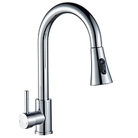 Змішувач для кухні Champion NEO-014 CHROME з висувною лійкою з нержавіючої сталі (CH6539) — одноважільний змішувач для кухні