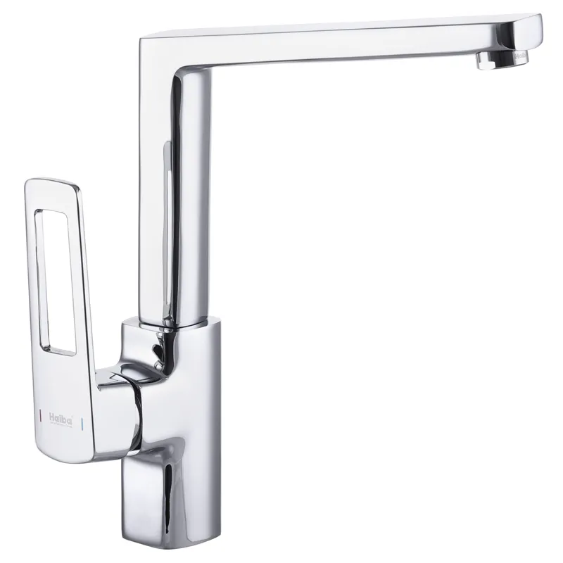 Змішувач для кухні Haiba ENIO 018 (HB0891) — високий одноважільний змішувач із поворотним виливом, латунний корпус