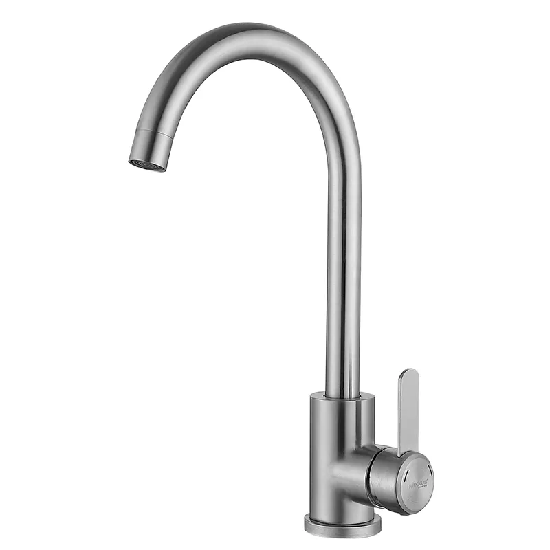 Змішувач для кухні Mixxus FAN-011 із нержавіючої сталі SUS304 (MI6107) — одноважільний змішувач для кухні з поворотним виливом